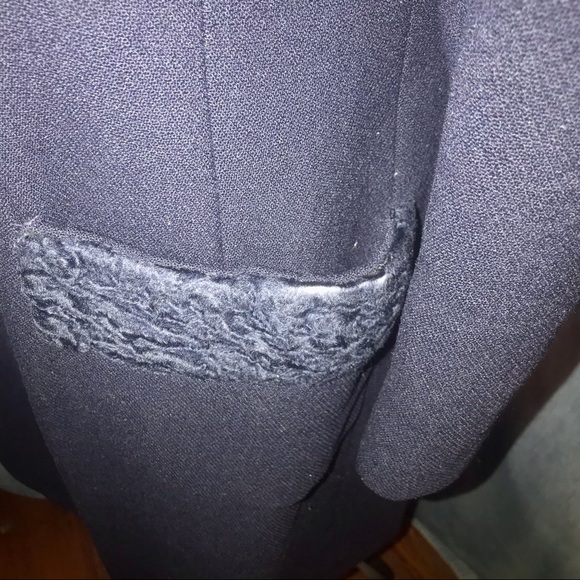 VTG Gloria Sachs Designer Navy Coat Fits Sz 8 - Picture 8 of 16